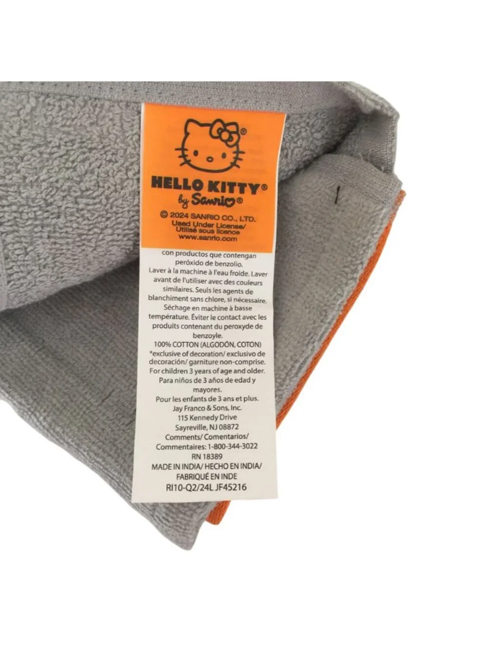 HELLO KITTY Halloween Witch Jack o Lantern Hand Towels Set of 2